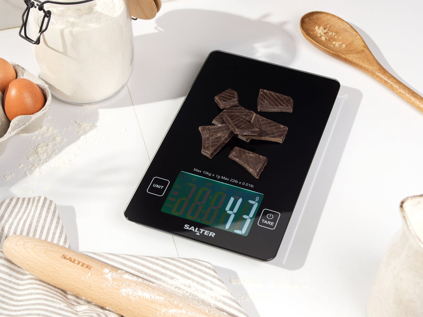 Salter Large Display Kitchen Scale 10kg Black